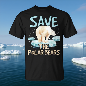 T-shirt Save The Polar Bears, design pour les amoureux de la faune et des animaux - Product Image 3