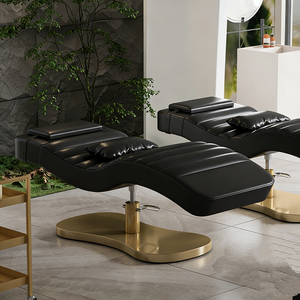 Lit de beauté électrique pliable et réglable en acier inoxydable de luxe pour salon extérieur, spa, massage, ergonomique en forme de S pour cils - Product Image 3