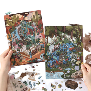 Paquete de Materiales para Manualidades de la Serie 18 y 19 de Today's Business, 3 Piezas Grandes de PET Autoadhesivo, Recortado, Brillante, Decorativo para Paisajes - Product Image 1