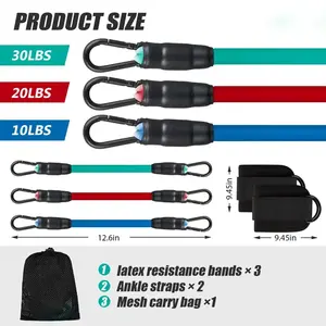 Wholesale Latex Resistance Tube Band And Ankle Strap Set For Bodybuilding Gym Home For Fitness For Women Yoga Exercises