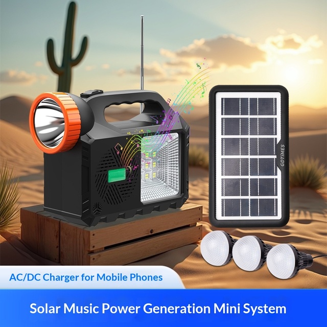 Solar Lighting Lamp Bluetooth Speaker IP65 Protection 6000mAh Battery 6000K Color Temperature 5-10W Long-lasting Emergency