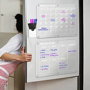 To Do List Board Fridge Calendar Magnetic Reusable Dry Erase Clear Acrylic Board with Custom Logo