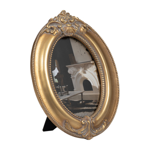 Oval Resin Picture <b>Frame</b> Vintage Inspired <b>Gold</b> Finish 4x6 In For Home Bedroom Office Decor - Product Image 2