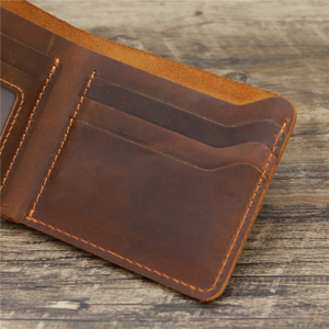 <b>Men's</b> Vintage Genuine Leather Slim Fold Short <b>Card</b> <b>Holder</b> Cash <b>Wallet</b> Minimalist Short Length Design Made in Bangladesh - Product Image 5