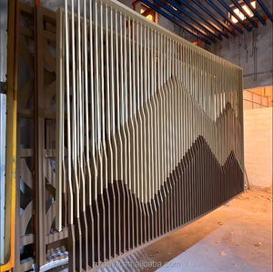 Panneau décoratif extérieur et intérieur, revêtement de façade en aluminium, tube carré en aluminium, cloison en tube carré en aluminium - Product Image 4