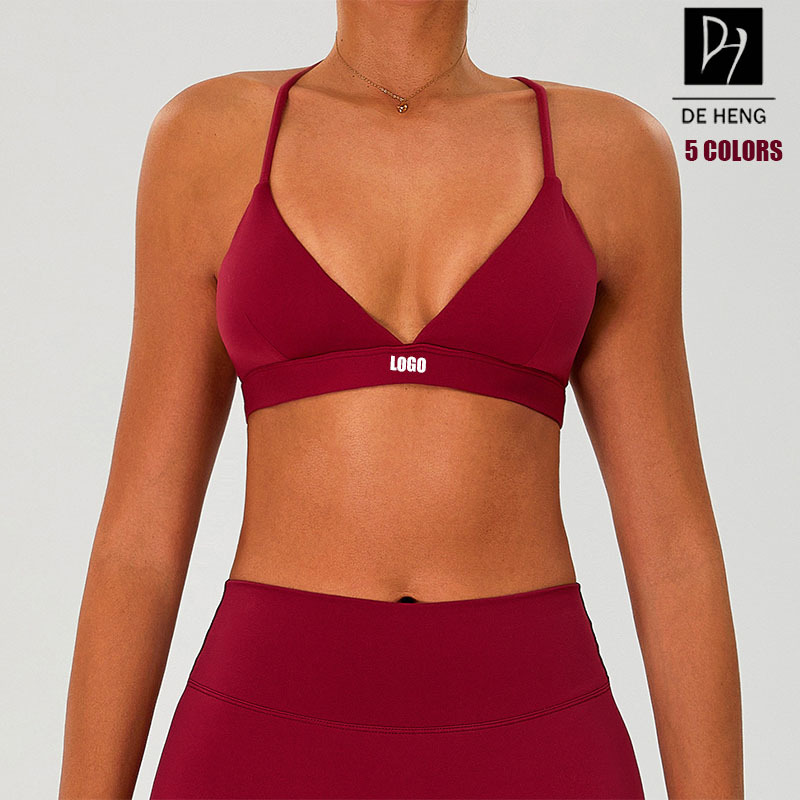 Christmas Season Custom Fashion Wholesale Active Running Womens Sportswear Nude Feeling Double Straps Fitness Yoga Bra for Women