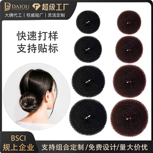 Herramienta para hacer moños en forma de donut, suministro directo de fábrica, moño de nailon para peinar, herramienta mágica autoadhesiva para hacer moños. - Product Image 5