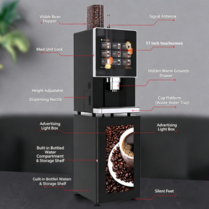 Distributore Automatico di Caffè <span class=keywords><strong>da</strong></span> Tavolo Commerciale, Macchina per Espresso e Latte con Grande Schermo Touch, OEM ODM - Product Image 3