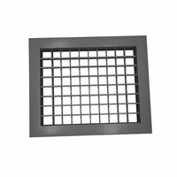 Grille d'aération carrée en aluminium extrudé double couche personnalisable, revêtement poudré blanc, persiennes réglables, système de ventilation CVC