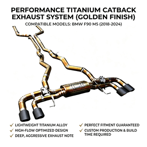 Vortex Golden Titanium Alloy Valved Exhaust for BMW F90 M5 Competition 4.4T S63 Ultra Lightweight <b>Kit</b> - Product Image 1