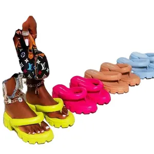 Женские летние шлепанцы на платформе, на высоком каблуке, 220426-1, 36-43, модные повседневные пляжные сандалии, шлепанцы на высоком каблуке