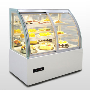 Transparent Bakery Pastry Showcase Glass Cake Display Cooler Refrigeration