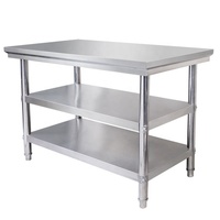 Table de travail en acier inoxydable poli de qualité commerciale pour cuisines de restaurants
