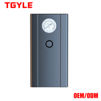 Compresseur d'air électrique portable 12V ABS monocylindre noir avec moniteur de pression des pneus, affichage numérique et lumière d'urgence