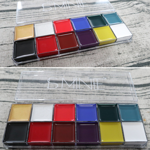 Set di pittura professionale per il viso e il corpo di Halloween a 12 colori per feste d'arte e trucco a base di forniture per la pittura del corpo a base di olio - Product Image 2