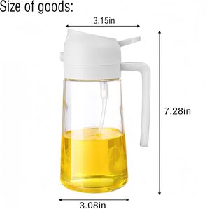 Dispensador de Aceite y Vinagre 2 en 1 Multifuncional de Vidrio, Rociador de Aceite de Oliva para Cocina - Product Image 3