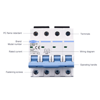 Disjoncteur miniature à courant continu 4P DC MCB 1000V 3A 6A 10A 16A 20A 25A 32A 40A 50A 63A pour système solaire photovoltaïque