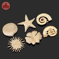 Hebilla de Conexión para Bikini, Accesorio de Metal para Trajes de Baño, Hebilla de Forma Irregular Dorada con Diseño de Concha Marina para Vestidos de Mujer, Hebilla Decorativa de Concha Personalizada