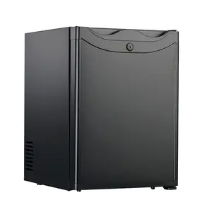 Refrigerador clássico de aço inoxidável para carros, porta de espuma clássica de alta qualidade 40L, minibar, refrigerador de hotel 0-8 C, sem ruído, refrigerador superior