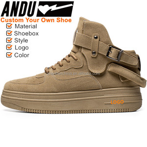 Zapatillas de deporte con logotipo de diseñador personalizado, fabricantes de zapatillas de Skate de moda de alta calidad, zapatos de suela gruesa, zapatos de cuero de gamuza, zapatillas de deporte con aumento alto - Product Image 3