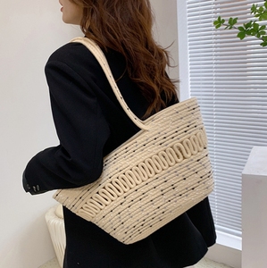 Bolso <span class=keywords><strong>de</strong></span> hombro <span class=keywords><strong>de</strong></span> mujer <span class=keywords><strong>de</strong></span> gran capacidad con diseño calado y tejido, estilo cesta <span class=keywords><strong>de</strong></span> ganchillo <span class=keywords><strong>de</strong></span> hilo <span class=keywords><strong>de</strong></span> algodón, tendencia 2026 para verano - Product Image 3