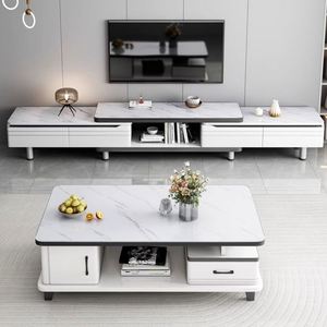Meuble TV moderne et simple 2026, table basse crème, style luxueux pour petit appartement, salon, nouveau panneau en bois silencieux pour la maison - Product Image 2