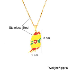 <span class=keywords><strong>Mapa</strong></span> <span class=keywords><strong>DE</strong></span> LA ISLA <span class=keywords><strong>DE</strong></span> Granada con nombre <span class=keywords><strong>de</strong></span> la ciudad, collares con colgante para mujeres y niñas, Color plateado/dorado, joyería <span class=keywords><strong>de</strong></span> <span class=keywords><strong>Las</strong></span> <span class=keywords><strong>Islas</strong></span> <span class=keywords><strong>de</strong></span> Barlovento del Mar Caribe - Product Image 4