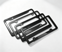 BOLONG Cadre de plaque d'immatriculation en fibre de carbone de qualité américaine, résistant aux intempéries, avec logo personnalisé imprimé, support de numéro de voiture