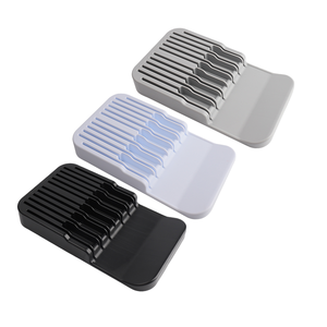 Support de rangement pour couteaux en plastique transparent écologique, compatible <span class=keywords><strong>micro</strong></span>-ondes, pour tiroir à couverts - Product Image 2