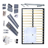 Lit escamotable mural moderne en acier avec bureau intégré, taille double, gain de place, pour petit appartement, mobilier de maison, panneau