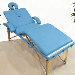 เตียงนวดไม้บีชพับได้สี่ส่วน ขายตรงจากโรงงาน พร้อมขาปรับระดับได้ พนักพิงปรับได้+ที่วางแขนแบบใหม่ สำหรับสปา - Product Image 2