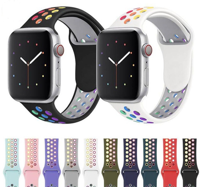 Sport Silicone Strap for Apple Watch Band Ultra 46mm 49mm 44mm 42mm 40mm 41mm 45mm Rubber Belt Bracelet Serie 4 5 6 7 8 9 10 11