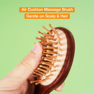 Peigne à cheveux en bambou naturel avec coussin d'air, marque privée OEM, outil de massage du cuir chevelu pour usage professionnel en salon - Product Image 4