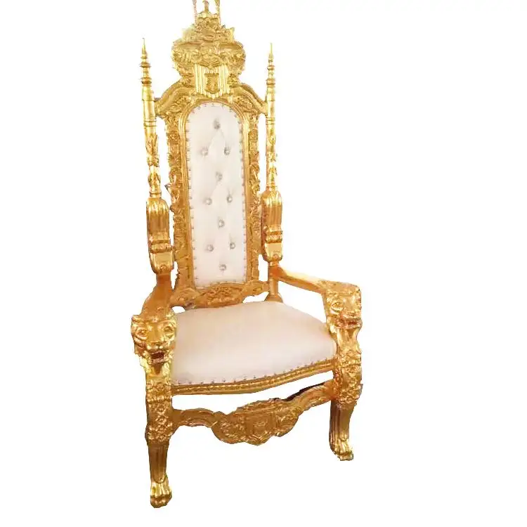Re in Tessuto Antico Legno di Soggiorno Set Salotto Reale con Poggiapiedi Love Seat Divano a Due Posti Leone Trono Sedie