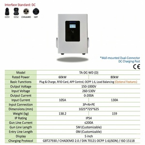 เครื่องชาร์จรถยนต์ไฟฟ้า Daoyu สภาพใหม่ 30 กิโลวัตต์ แบบสมาร์ท DC RFID CCS2 ระดับ 3 สำหรับใช้ในบ้าน ติดผนัง รองรับ OCPP1.6 พร้อมอุปกรณ์ยึดติด - Product Image 5