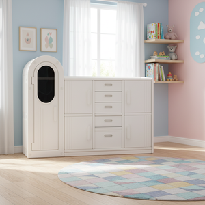 多機能で高さ調節可能、色カスタマイズ可能なモダンなプラスチック製子供用キャビネット（ダイニング、リビング、寝室の収納、おもちゃ用） - Product Image 1