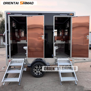 Australian Standard Luxury <strong>Portable</strong> <strong>Toilet</strong> Trailer 2 Door 2 Stalls Customized Color for Outdoor Use Mobile Restroom - Product Image 4