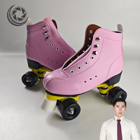 Topsupply haut haut en cuir PU classique Double rangée patins à roulettes Quad patin à roulettes pour enfants patin à roulettes professionnel