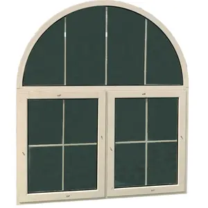 Производство Фошань, окно в форме арки, низкая цена, интерьерное изогнутое окно с дизайном гриля