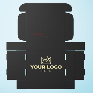 Diseño <span class=keywords><strong>gratuito</strong></span> 12x9x4 Caja de carpetas corrugada negra Logotipo personalizado Materiales reciclados Certificado ISO para calcetines Ropa Comercio electrónico - Product Image 5