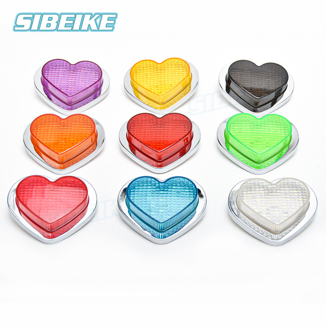 JDM Racing Culture 12V Heart Shape Indicator Light for Car Heart-Shaped LED Side Marker Lights Star LED Light
