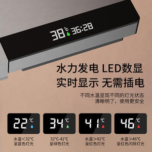 Ensemble de douche thermostatique domestique tout en cuivre avec pommeau de pluie carré portatif 3,5-4,9 GPM, valve en céramique, température constante, fonction massage - Product Image 2