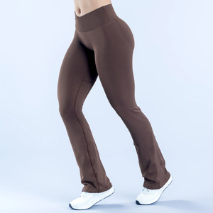 DF V-Cross Fitness Flare Pants Heupliftende Cross Waist Yoga Sport Leggings Gym Outdoor Actieve Kleding Workout Wijde Pijpen Broek - Product Image 3