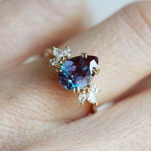 Anillo de Compromiso Cristiano Chapado en Oro Rosa, Plata de Ley 925, Oro de 14K, Piedra Alejandrita - Product Image 2