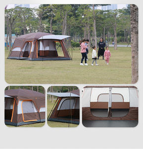 Vente flash Tente dôme extérieure imperméable à 2 chambres pour 8 à 12 personnes Tente de camping familiale grande taille multicolores Oxford Fiberglass 6 à 8 personnes - Product Image 6