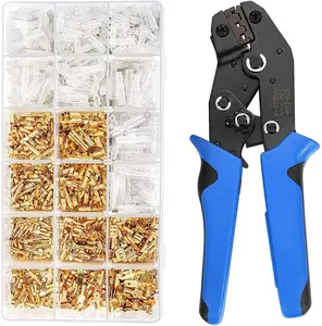 Kit Alat Tang Crimping SN-48B, Terminal Kawat dengan 500 Buah 0.5-1.5 Mm2 Set Konektor Sekop Kepala Pria dan Wanita