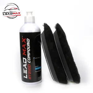 LEADMAX 5 Inch 6 inch High Quality black car detailing puffing pad car wool polishing pad for car care cr