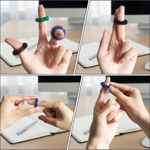 Anxiety Relief Sensory <b>Ring</b> - Spiky Fidget Toy, <b>Stress</b> & Autism Therapy, Acupressure Massager Exerciser - Product Image 2