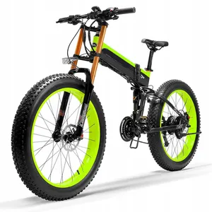美国欧盟电动自行车1000W48V14.5AH锂电池电动山地自行车电动自行车26英寸胖轮胎折叠电动自行车