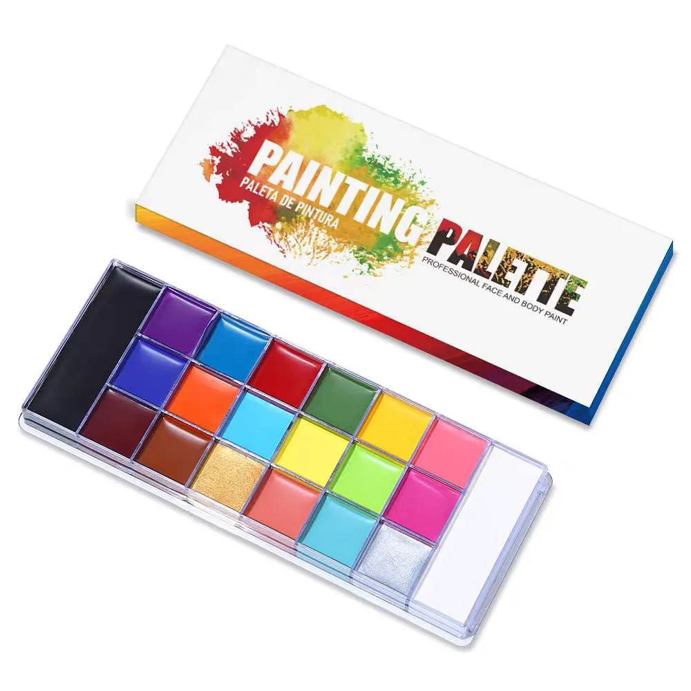 20 colori palette di vernice attivate ad acqua fodere per trucco Art party beauty palette viso pittura per il corpo olio pittura ad acqua Non tossica